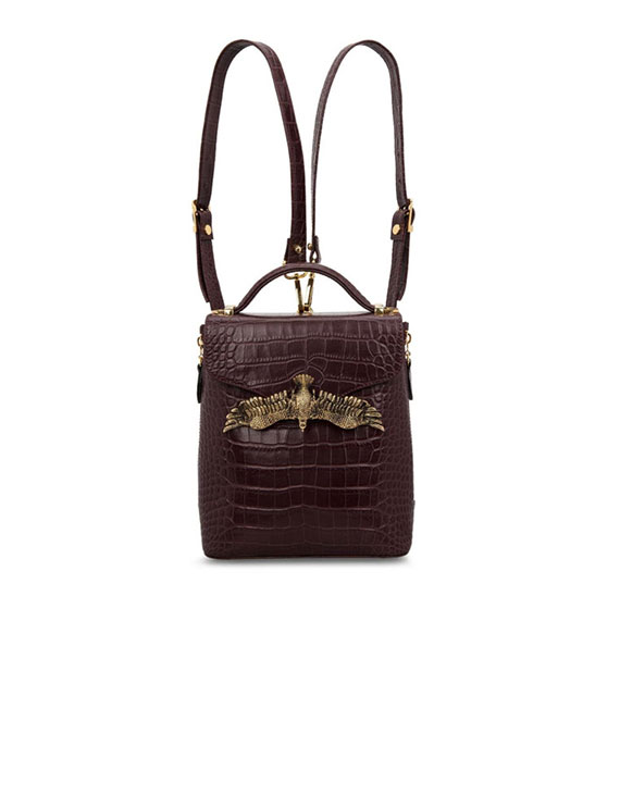 Baby Eagle BackPack Burgundy Croco (Gold Plated Accessories) - Moni & J - High quality luxury fashion brand