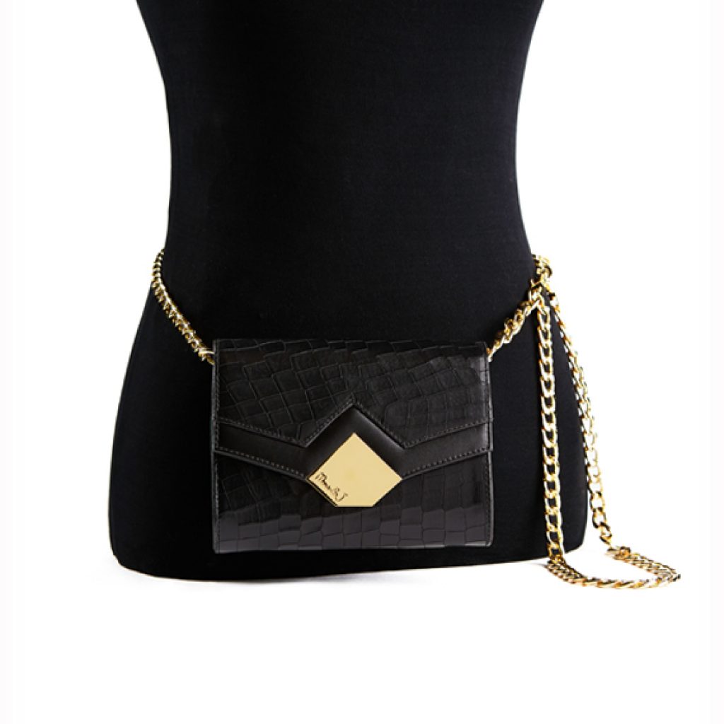 Baby Chou Bag Black (Croco Print) - Moni & J - High quality luxury fashion brand