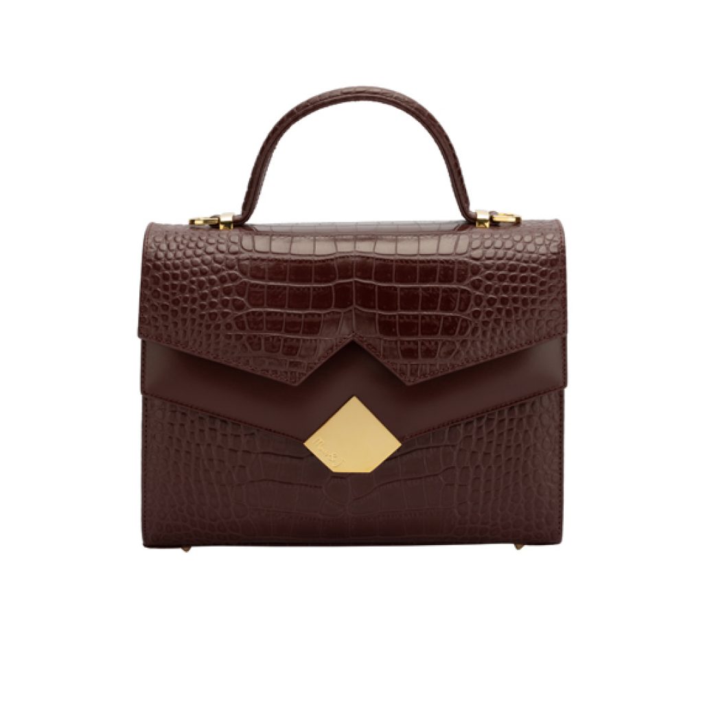 New Chou Bag Burgundy (Croco Print) - Moni & J - High quality luxury fashion brand
