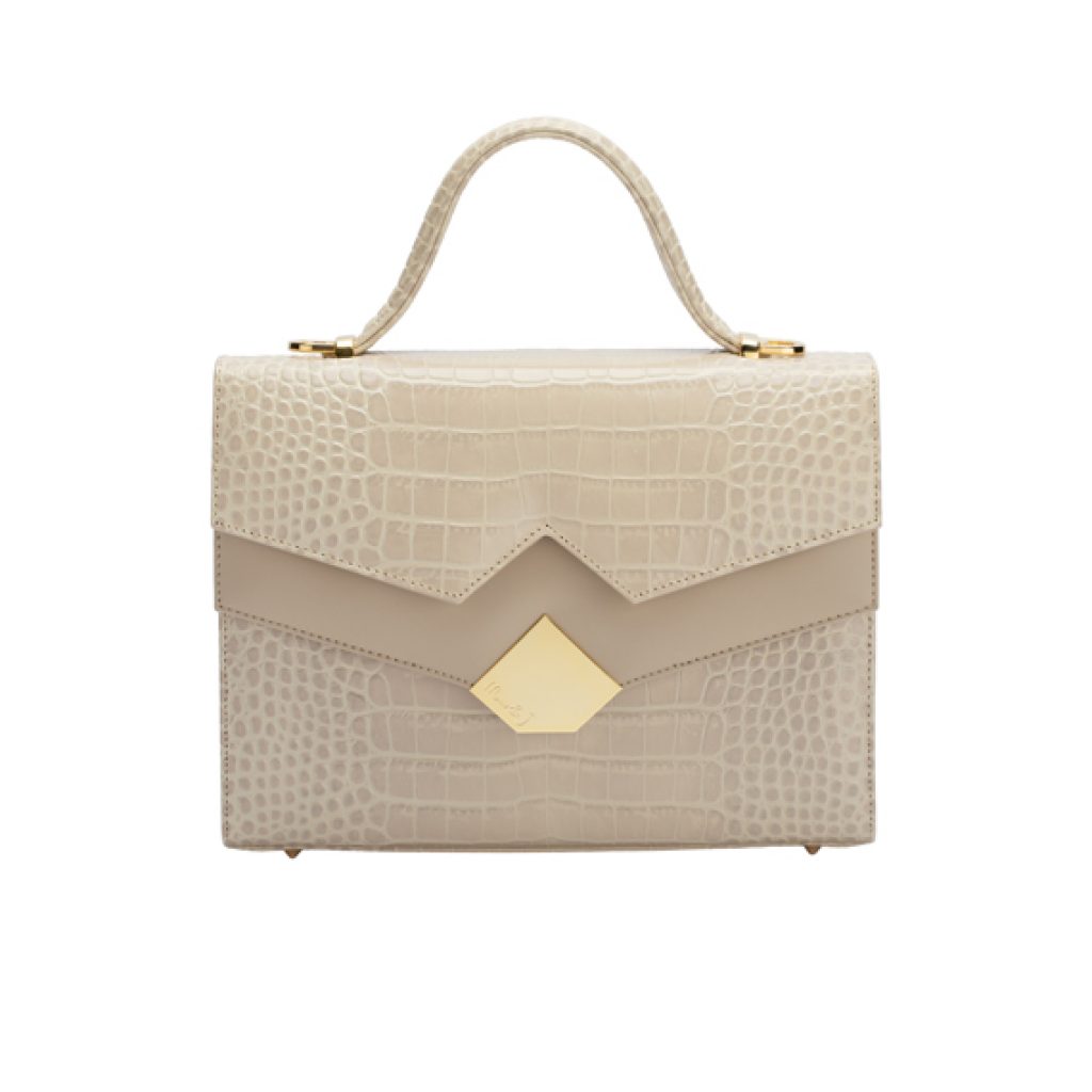 New Chou Bag Cream (Croco Print) - Moni & J - High quality luxury fashion brand