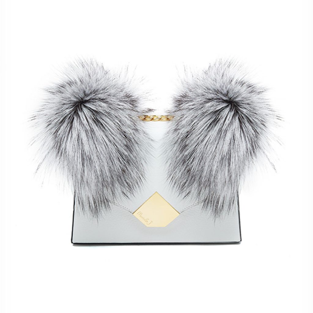 Baby Fur White with Grey Fur Accessories - Moni & J - High quality luxury fashion brand