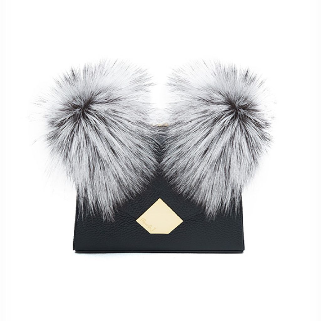 Baby Fur Black with Grey Fur Accessories - Moni & J - High quality luxury fashion brand