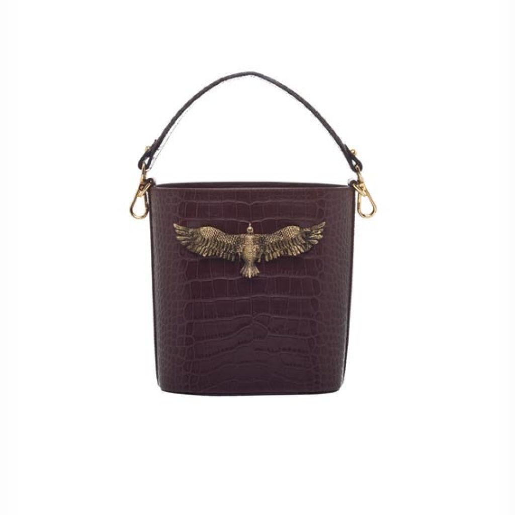 Eagle Bucket Burgundy (Croco Print) - Moni & J - High quality luxury fashion brand