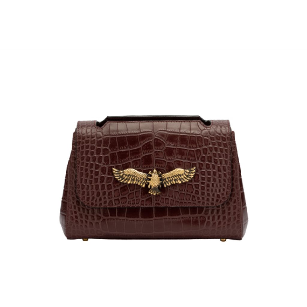 Jida Small Bag Burgundy (Croco Print) - Moni & J - High quality luxury fashion brand