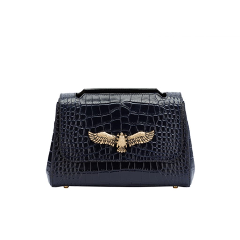 Jida Small Bag Navy Blue (Croco Print) - Moni & J - High quality luxury fashion brand