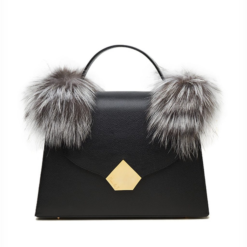 Marshal Fur Black with Grey Accessories - Moni & J - High quality luxury fashion brand