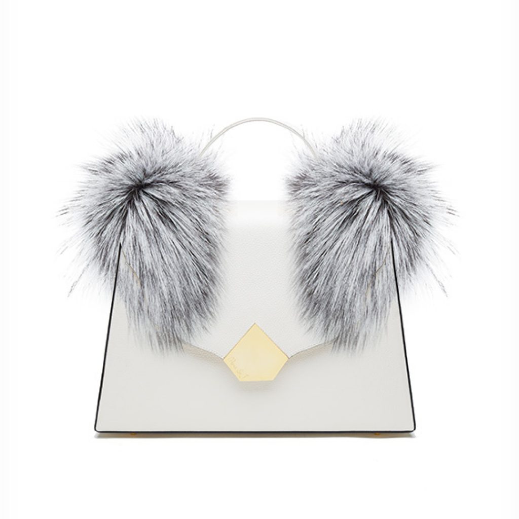 Marshal Fur White with Grey Accessories - Moni & J - High quality luxury fashion brand