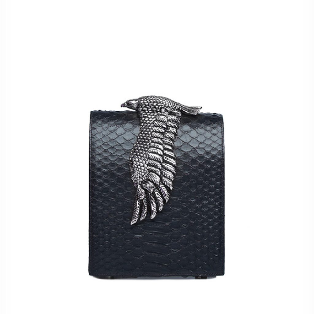 The M clutch Python (Silver Accessories) - Moni & J - High quality luxury fashion brand