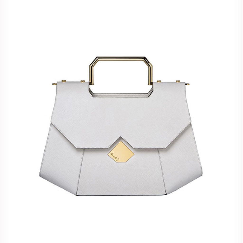 New Baby Grip White Bag (Scotch Print) Gold plated - Moni & J - High quality luxury fashion brand