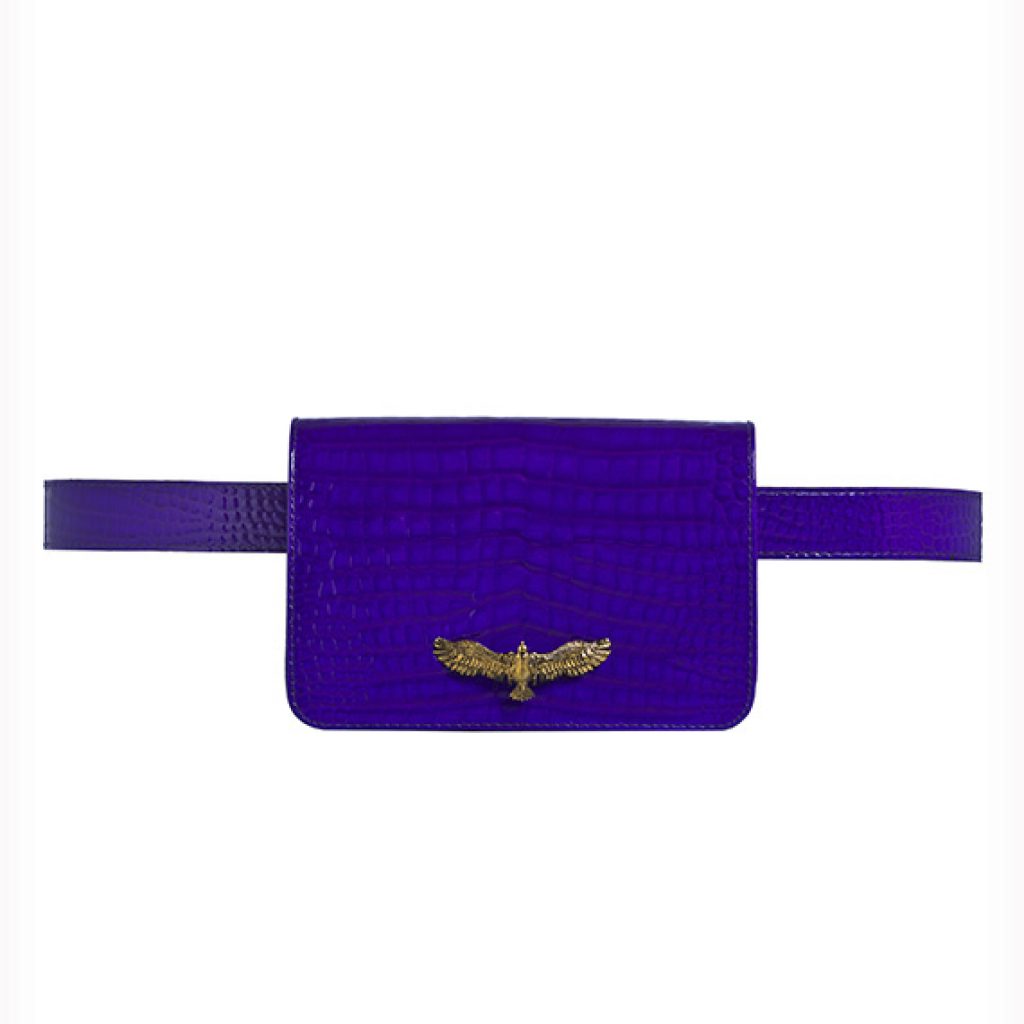 Baby Joelle Glossy Purple Bag (Croco Print) - Moni & J - High quality luxury fashion brand