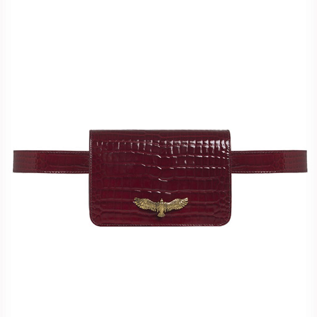Baby Joelle Glossy Burgundy Bag (Croco Print) - Moni & J - High quality luxury fashion brand