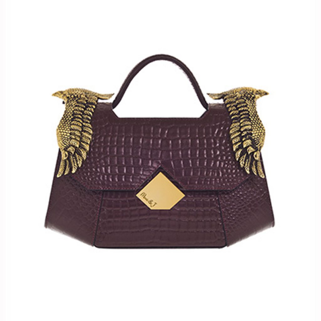 The Baby Colonel Burgundy (Croco Print) - Moni & J - High quality luxury fashion brand