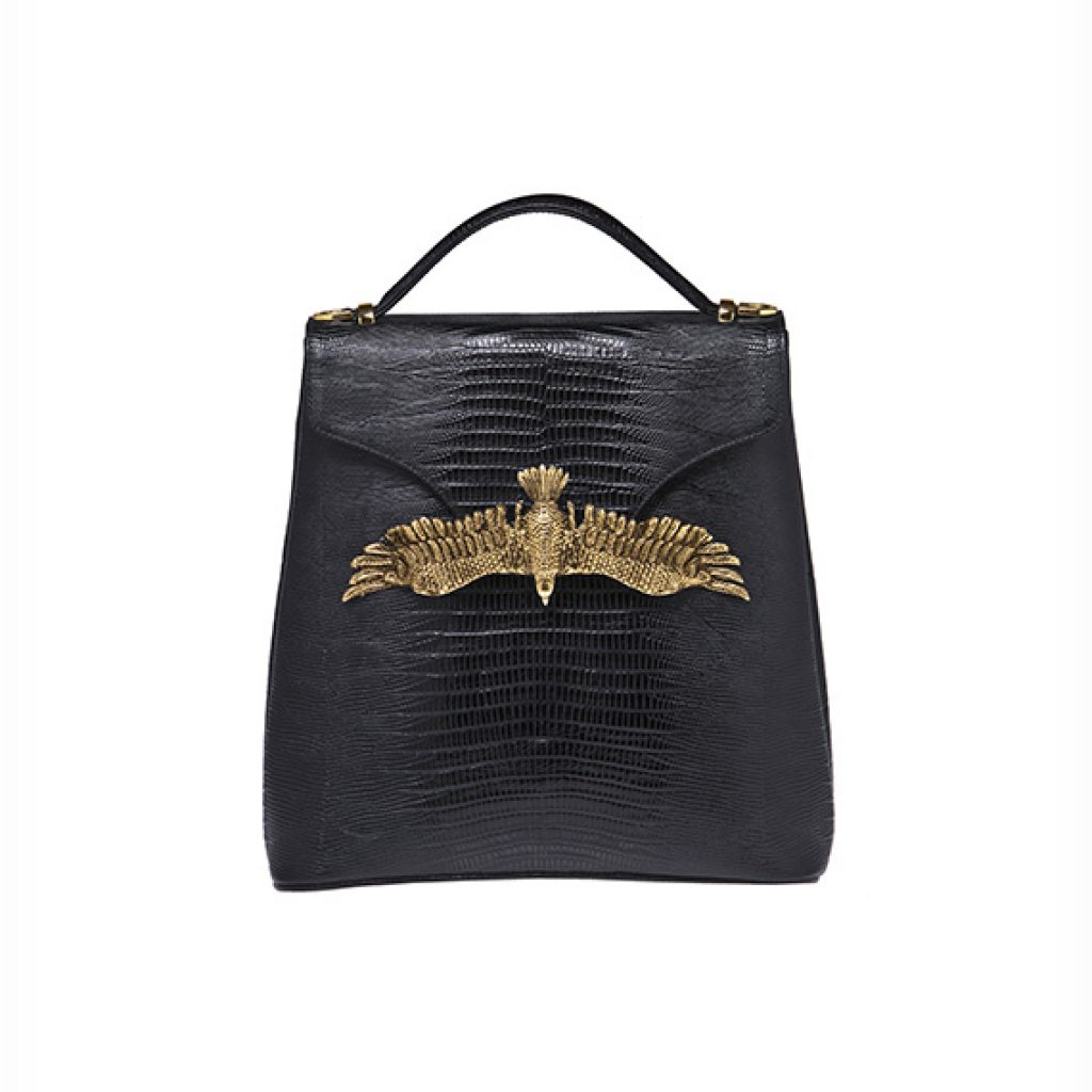 Eagle BackPack Lizard Black (Gold Plated Acc) - Moni & J - High quality luxury fashion brand