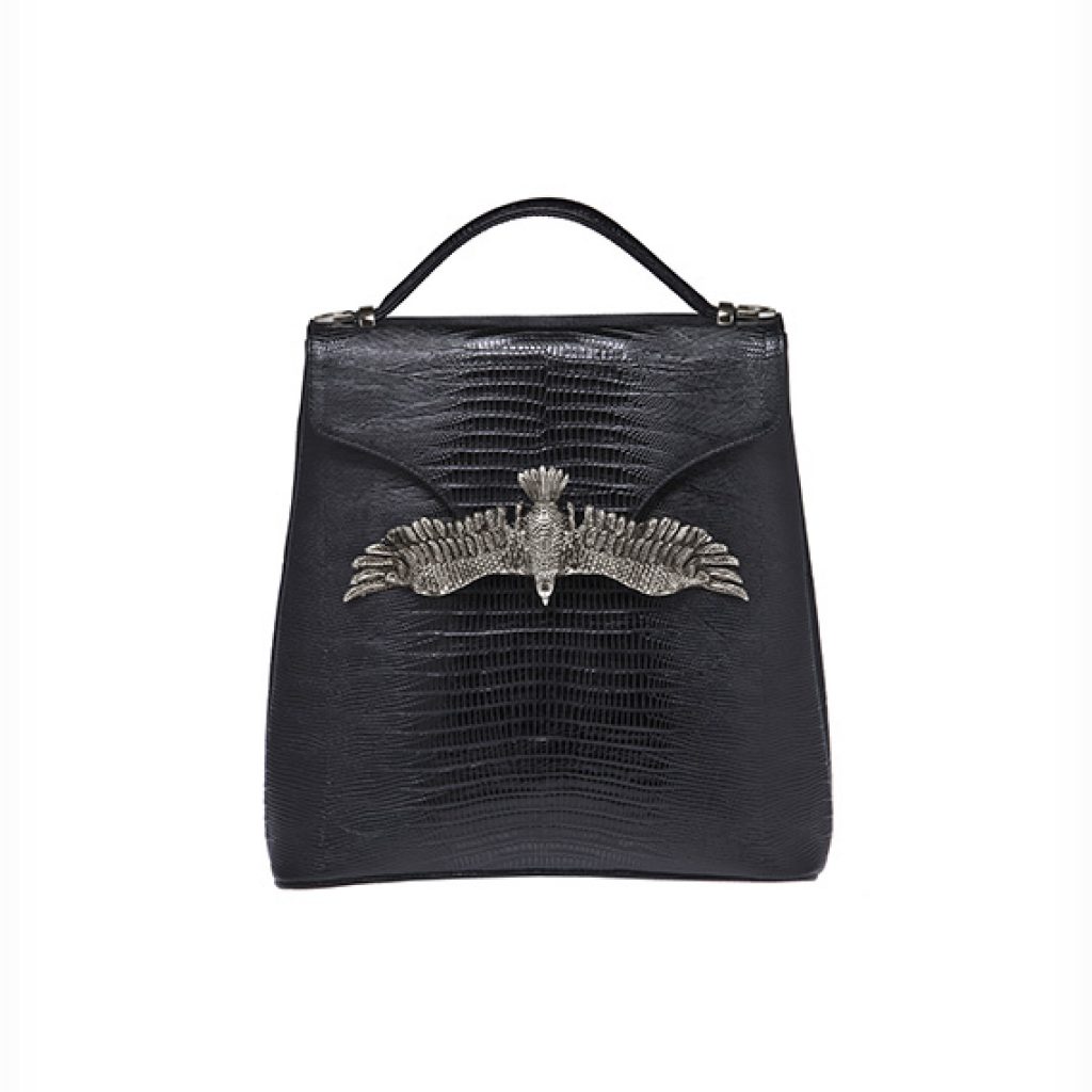 Eagle BackPack Lizard Black (Silver Accessories) - Moni & J - High quality luxury fashion brand