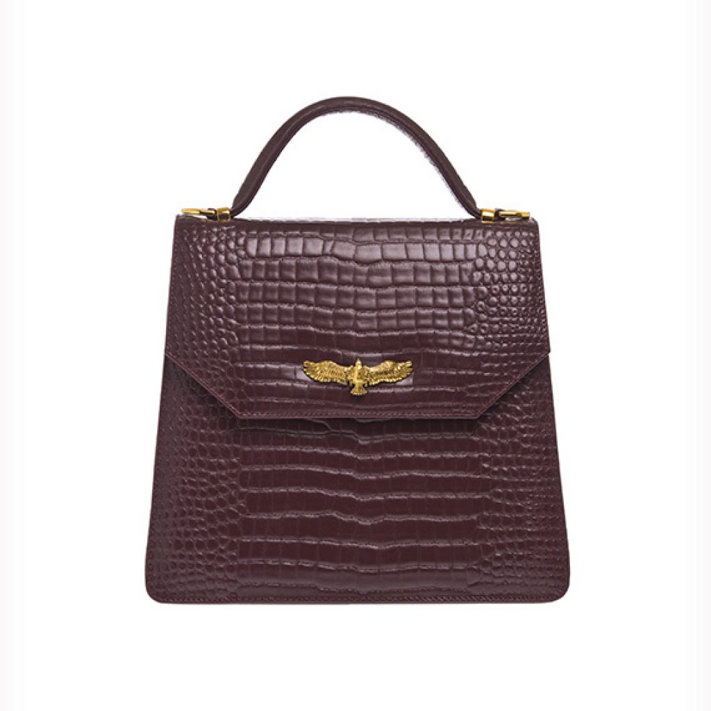 Ciel Bag Matte Burgundy (Croco Print) - Moni & J - High quality luxury fashion brand