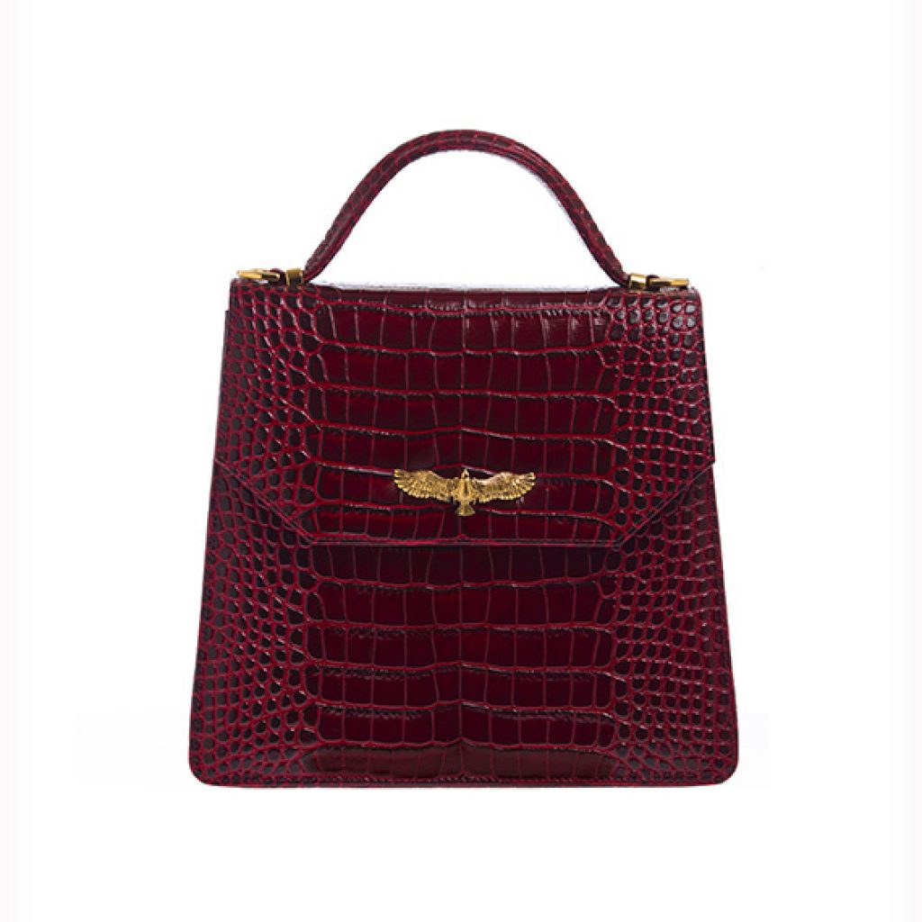 Ciel Bag Shiny Burgundy (Croco Print) - Moni & J - High quality luxury fashion brand