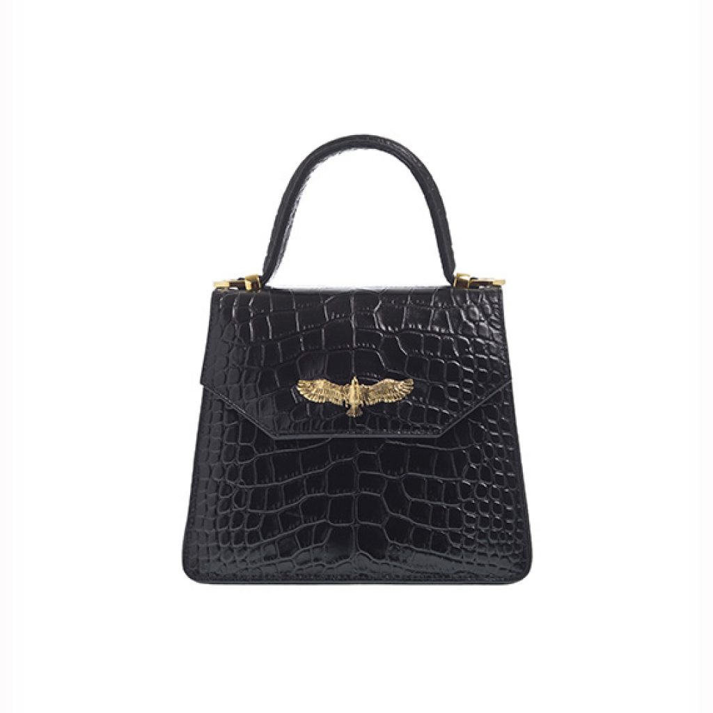 Small Ciel Bag Black (Croco Print) - Moni & J - High quality luxury fashion brand