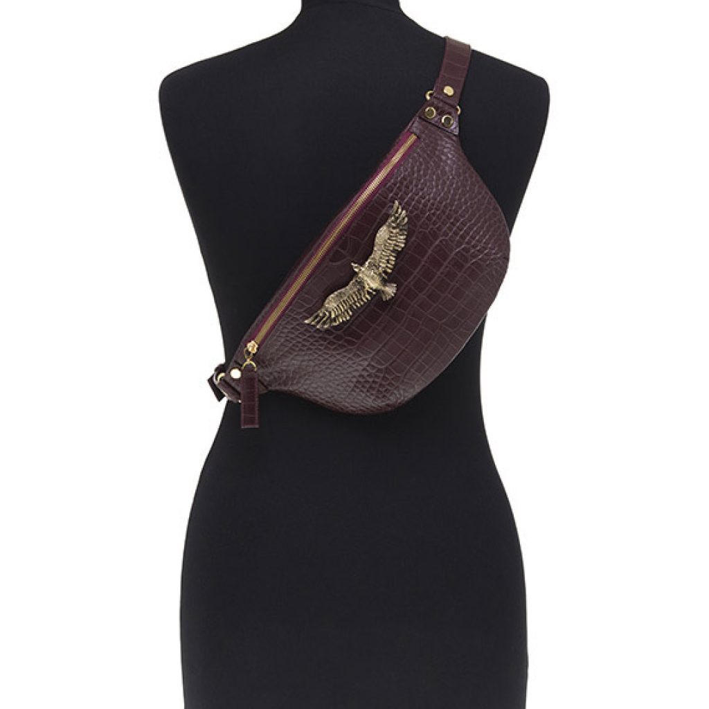 Thalia Small Bag Matte Burgundy (Croco Print) - Moni & J - High quality luxury fashion brand