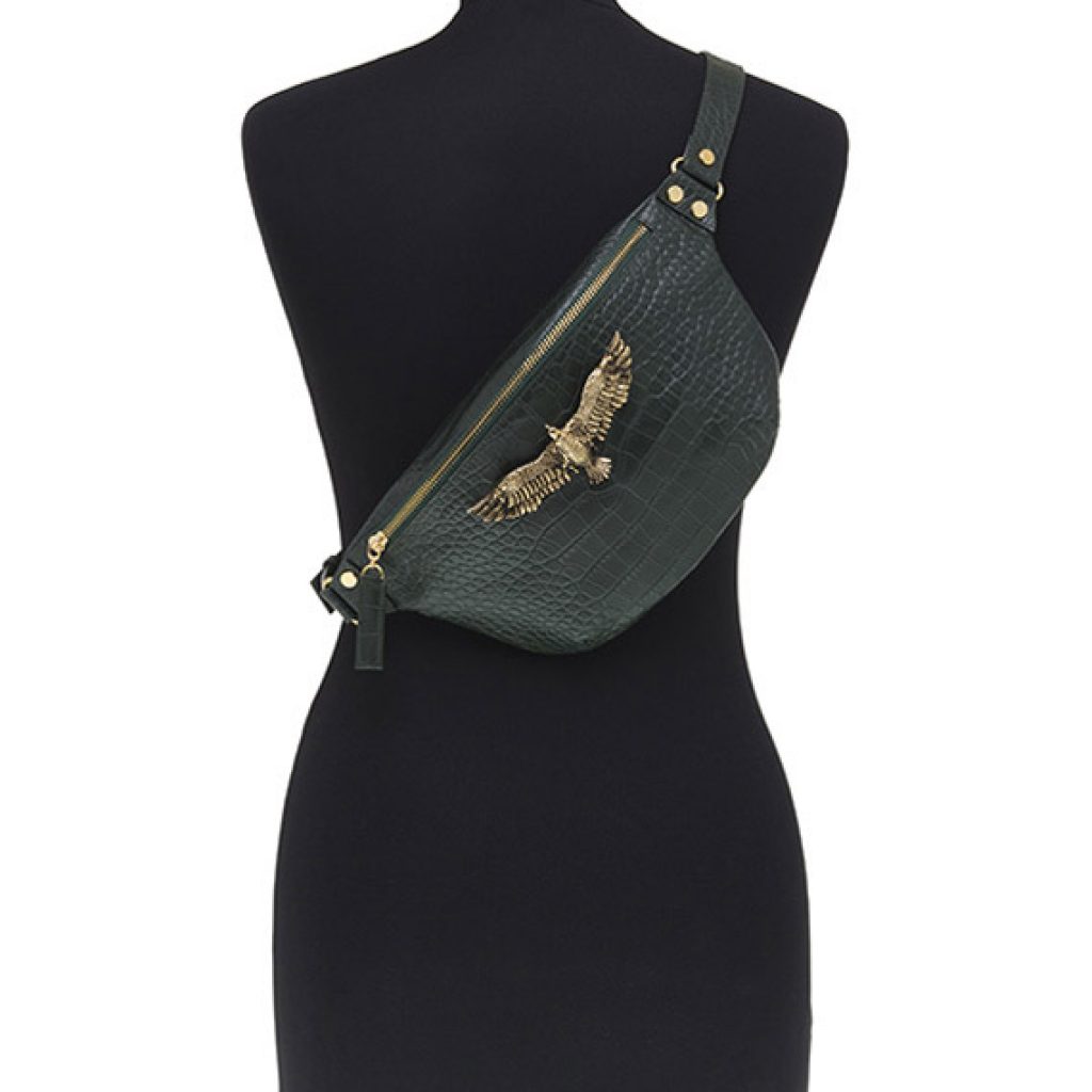 Thalia Small Bag Olive Green (Croco Print) - Moni & J - High quality luxury fashion brand