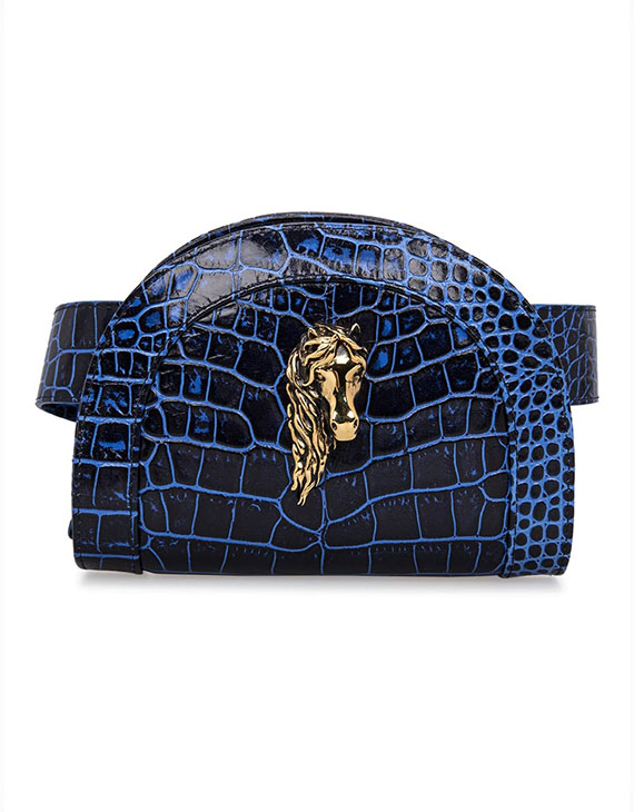 The Lucky Belt Bag Navy Blue (Croco Print) - Moni & J - High quality luxury fashion brand