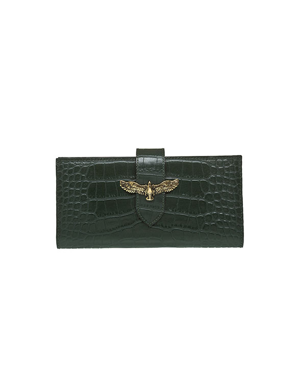 Wallet Big Olive Green (Croco) - Moni & J - High quality luxury fashion brand